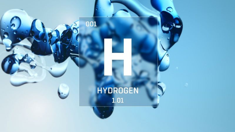 Blasen aus Wasser und PSE-Element Wasserstoff