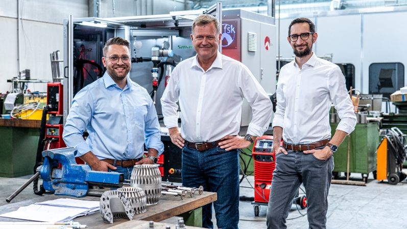 Bernd-Henning Feller, Jens te Kaat und Dan-Adrian Moldovan von Kueppers Solutions (v.l.n.r)